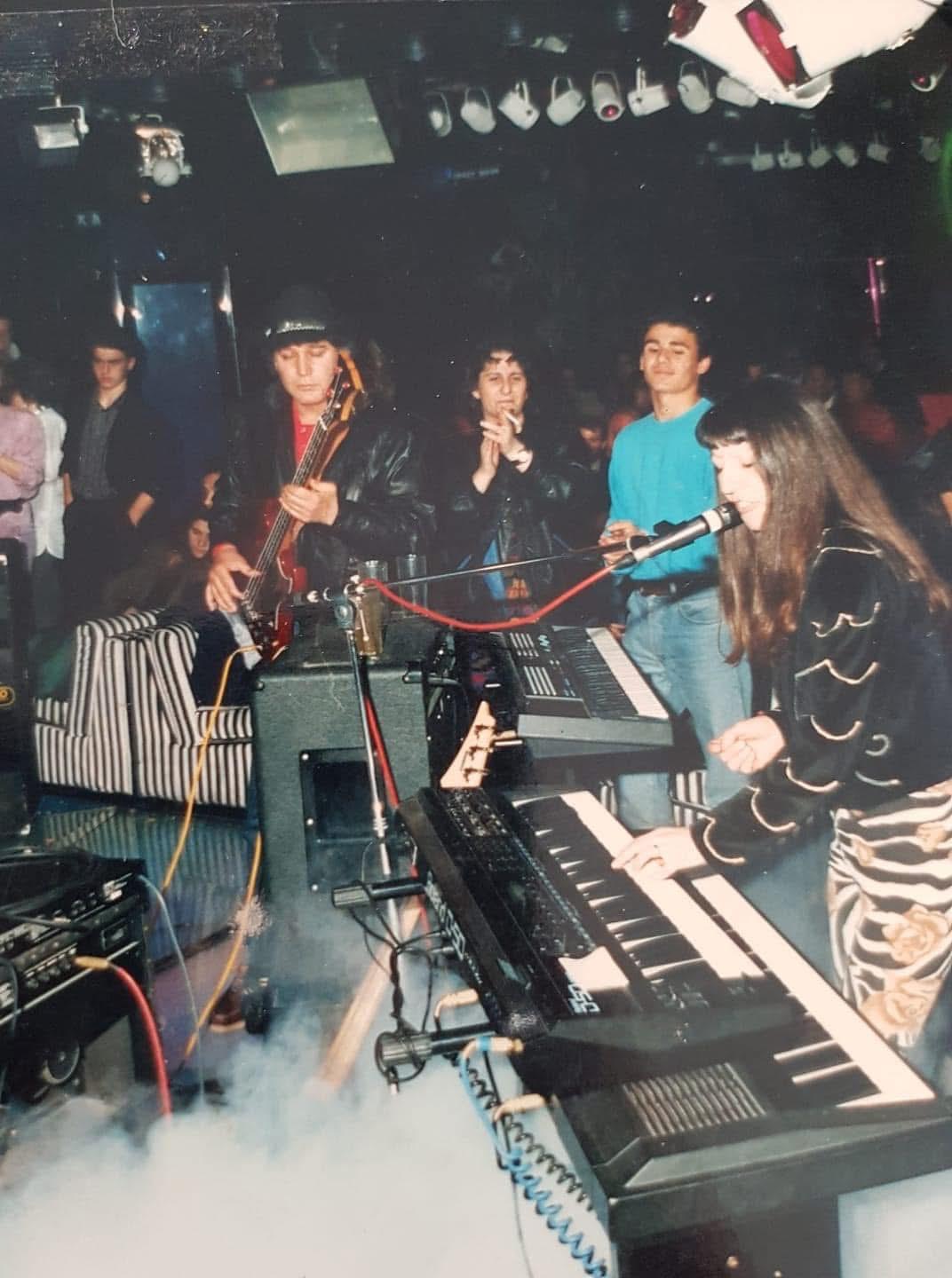 Maria's parents' band Campo Metallico, with uncle Franco